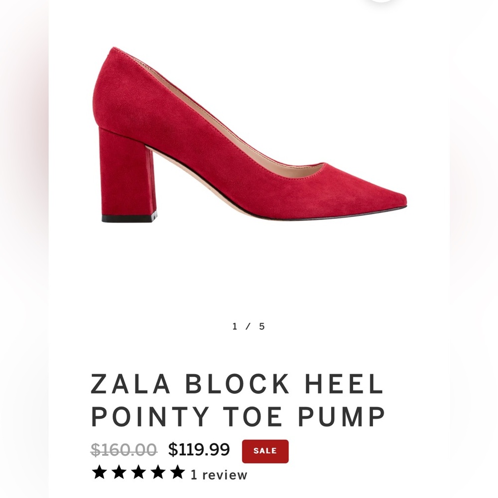 Red Suede Block Heel